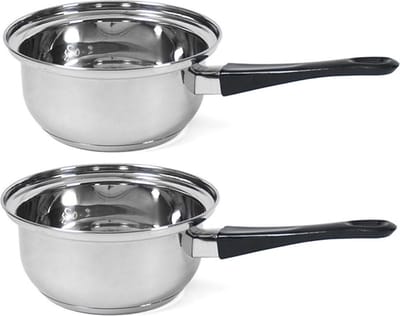 Gerimport Steelpan London - 2x - D16 cm - 2 liter - sauspan/juspan - pannen