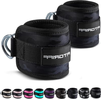 Ankle Straps for Cable Machines - Padded Ankle Cuffs for Gym Workout - Kickback Exercise for Women and Men