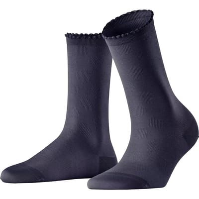 FALKE Bold Dot eenkleurig katoen sokken dames blauw - maat 35-38