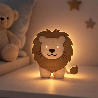 StudioLoes - DIY – Nachtlamp Leeuw – Knutselset Nachtlampje Kinderen – Schilderen – Knutselen Voor Kinderen - Verf je eigen Nachtlampje - Inclusief Verf, Penselen, lijm