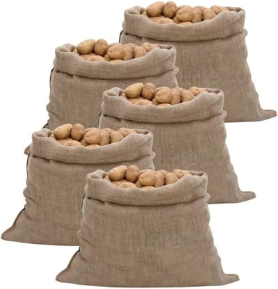 Jute Zakken - Opbergzakken Aardappelzakken - Opslag en Transport - Duurzaam 220 g/m² Materiaal - 100x110 cm - Naturel