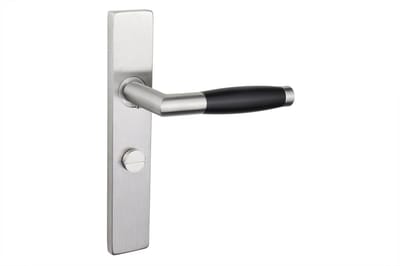Lavuzo deurkruk Ascoli RVS met rechthoekig schild WC63/8 badkamersluiting | Per set