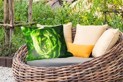 Buitenkussens - Tuin - Groente - Sla - Groen - 50x30 cm
