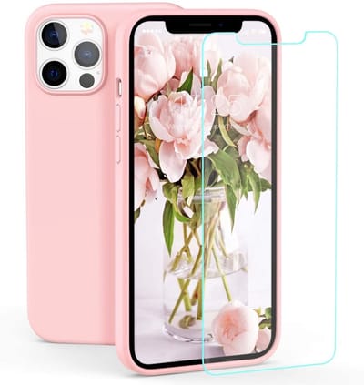 Hoesje Geschikt voor iPhone 12 Mini Hoesje - Soft Nano siliconen cover TPU backcover - Licht Roze met 1x Screenprotector