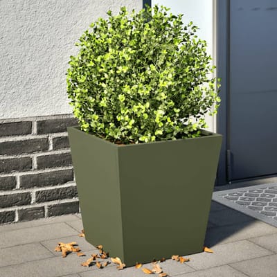 vidaXL - Plantenbakken - 2 - st - 40x40x40 - cm - staal - olijfgroen