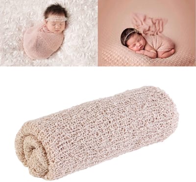 Dailygoods- Stretch Wrap Zacht en Rekbaar - Gebreide Wikkeldeken - Fotografie Prop - Pasgeboren Baby - Katoen - 150 x 40 cm - Babydeken