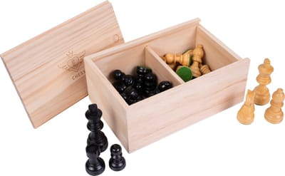 Schaakstukken Set No. 4 – Acacia Hout & Vilt – Lood Verzwaard – Koningshoogte 82 mm – Klassieke Schaakset Stukken – Engelhart