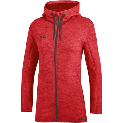 Jako Premium Basics Jas Met Kap Dames - Rood Gemeleerd | Maat: 34