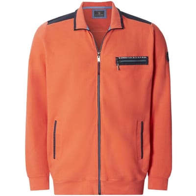 Jan Vanderstorm herren Sweatvest - 52/54 - lichtoranje - Plus Size