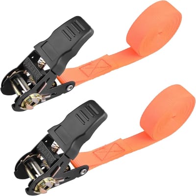 Verstelbare Lashing Straps met Snelsluiting, Ideaal voor Kabels, Bagage en Gereedschap - 2 Stuks van 5 Meter in Oranje