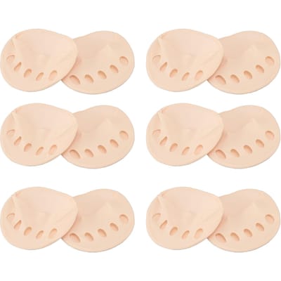 6 Paar Dames Toe Topper Sokken Katoen Ademend Zweetabsorberend Anti-Slip Voorvoetsokken voor Dames beige