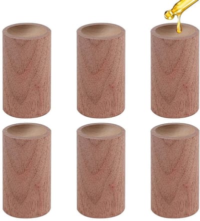 Dailygoods- Geurverspreider 6 Stuks - Houten Diffuser - Aromatherapie - Cilinder Vorm - Koffie Kleur - 5 cm Hoog
