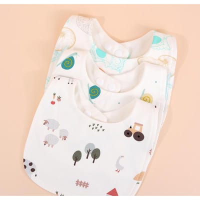 3 stuks U-vormige Baby Slabben 360 Graden Rotatie Muslin Kinderen Jongen Meisjes Bandana Boertje Doek Pasgeboren Baby Speeksel Handdoek Peuter Spullen white