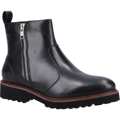 Hush Puppies Grace Suède Vrouwen Laarzen met Ritssluiting Zwart