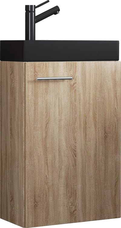2-delige badkamermeubelset gastentoilet gastentoilet wastafel klein smal Slito-BL