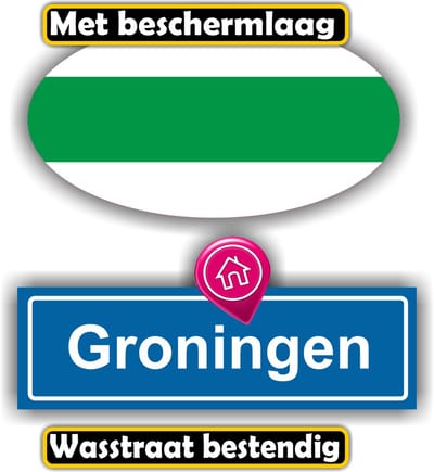 Jerma - Groningen - Auto - Sticker - set 2 - Ovaal 13x7 cm - rechthoek 13x6 cm - Zelfklevend - Vinyl