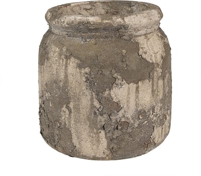 Clayre & Eef Bloempot Ø 14x13 cm Grijs Beige Terracotta