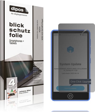 dipos – Matte Privacy Screenprotector geschikt voor AGXOV M302 4,02 Zoll MP3-Player | Anti-Spy Beschermfolie