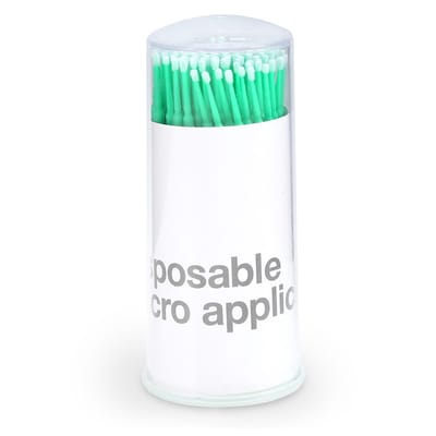 100pcsBoîte Femmes Jetable Extension Brosse Mascara Bâton Nettoyant Colle Cils Vert Moyen white
