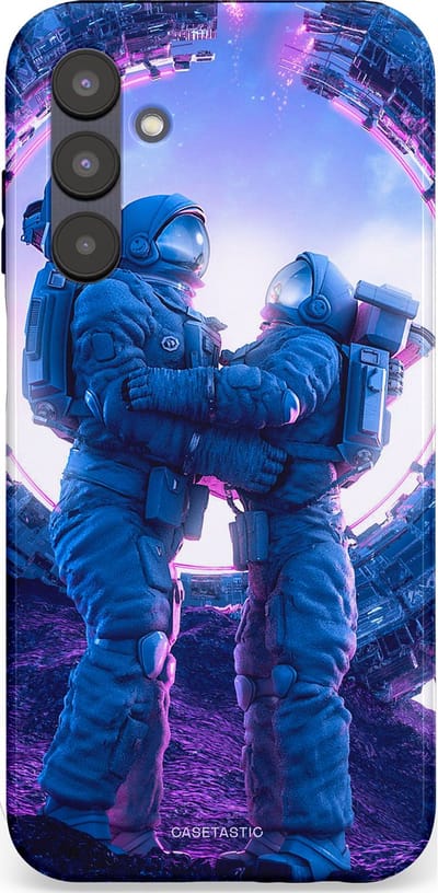 Casetastic Hoesje Geschikt voor Samsung A25 - Stijlvolle Beschermende Duo-layer Case - Ruimtereis vol liefde
