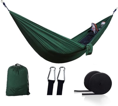 Hangmat Speelset - Nylon Schommel - Buiten Ontspannen - Dubbele Leisure - 200kg Belasting - Blauw