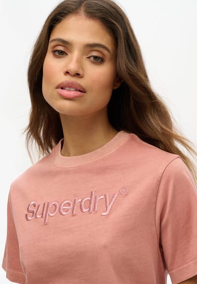 Superdry - Core Boxy T-shirt met losse pasvorm en borduursel - Dames - T-shirts
