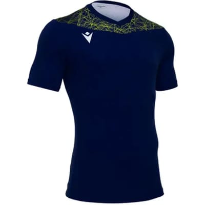 Macron Nash Shirt Korte Mouw Kinderen - Marine / Geel | Maat: 7-8 Y