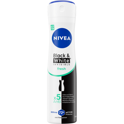 NIVEA Deodorant Spray Invisible Fresh For Black & White - 150 ml