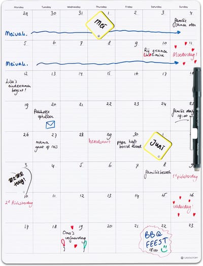 GreenStory - Sticky Whiteboard - Planbord Maandplanner - 2 maanden