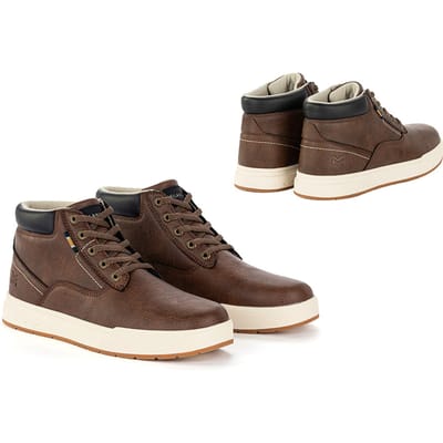 Milanoro - Comfortabele herensneakers met stevige profielzool - Donkerbruin - Maat 43