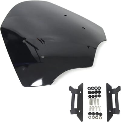 Motorfiets Windscherm - Winddeflector Kuipdeel - Comfortabel Rijden - Breukvast PC Materiaal - Universele Pasvorm - Zwart