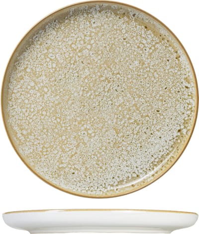 Cosy & Trendy Dinerbord Baltic Luna – Ø 27 cm – Bevat 1 dinerbord – Beige steengoed met unieke textuur – Vaatwasser- en Magnetronbestendig – Stapelbaar