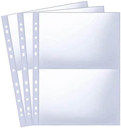 Dailygoods- Fotohoezen Pakket van 30 - Dubbelzijdige Zakbescherming - Bovenlader - A4 Formaat - 2 Compartimenten - Transparante Postkaarthoezen - Fotoalbum