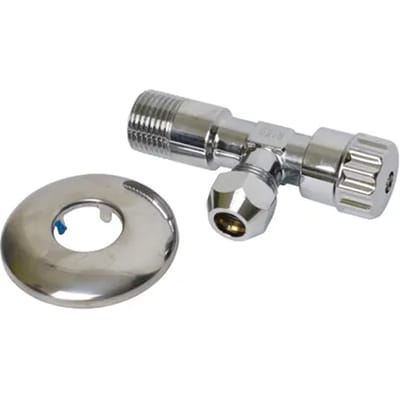 Sanivesk Hoekstopkraan Met Rozet 1/2" Buitendraadx10mm Chroom