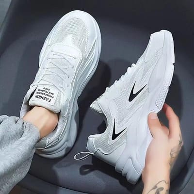 Heren Gevulkaniseerde Wandelschoenen Unisex Casual Lichtgewicht Tennisschoenen Atletische Sportschoenen Ademende Mode Sneakers 39 white