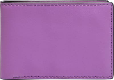 FOSSIL Leren Kaarthoes Steven Front Pocket Wallet Bifold Bright Purple Paars