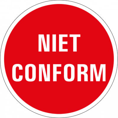 Niet conform controlesticker, op vel 20 mm - 36 per kaart