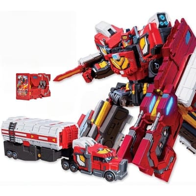 Nouvelle Carte Métallique Robotbot GIGANT REX Robot Transformable en Voiture Figurines d'Action FER LOURD avec Carte Modèle de Voiture Transformable Jouets Cadeau