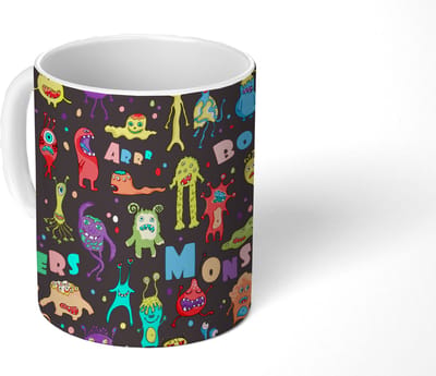 Mok - Koffiemok - Design - Monster - Feest - Kinderen - Mokken - 350 ML - Beker - Koffiemokken - Theemok