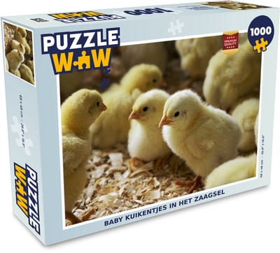Puzzel Baby kuikentjes in het zaagsel - Legpuzzel - Puzzel 1000 stukjes volwassenen