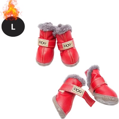 Nivard Hondenschoenen Pootbeschermer - Hondenschoenen - 4 Stuks - Hondenschoentjes - Pootbescherming Hond - Waterbestendig - Antislip - Rood - L