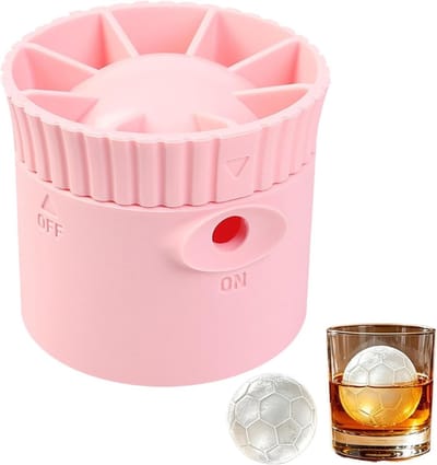 IJsbal Tray - Voetbal Mallen - Dranken Koelen - Flexibel Siliconen - 6 cm - Roze
