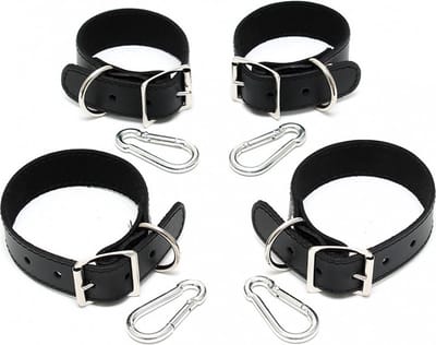 Bondage Play - Leren Handboeien Seks - Seksspeeltje - Erotiek -Met Voetboeien
