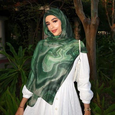 Gradiënt Groen Aquarel Bloemenprint Modal Ademend Lichtgewicht Zacht Katoen Rayon Viscose Geweven Modal Moslim Dames Sjaal gray