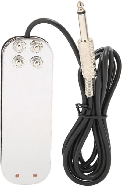 Stainless Steel Tattoo Foot Controller with Power Cord