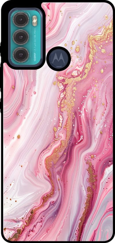 Smartphonica Telefoonhoesje Geschikt voor Motorola Moto G60 met marmer opdruk - TPU backcover case marble design - Roze geschikt voor Motorola Moto G60