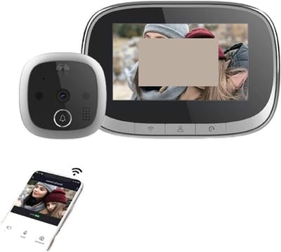 Videodeurbel Camera - Slimme Deurtelefoon - Veiligheid Thuis - Bewegingsdetectie Nachtzicht - 4.3 Inch Scherm - Zwart