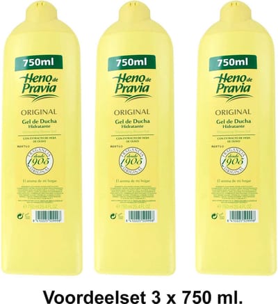 Heno de Pravia - 650 ml - Douchegel - 3 st - Voordeelverpakking