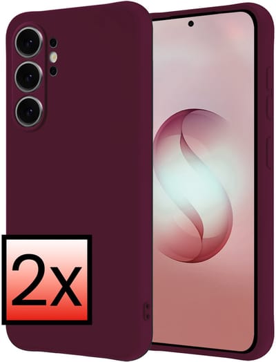 Hoesje - 2 Stuks - Geschikt voor Samsung Galaxy S26 Ultra - Sterk & Shockproof - Case Siliconen - Back Cover - Telefoon Hoes - Aubergine