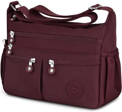 Dailygoods- Crossbody Bag Grote Capaciteit - Waterdichte Nylon Schoudertas - Casual Handtas - Messenger Bag - 11 Vakken - Lichtgewicht en Eenvoudig te Reinigen
